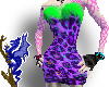 Purple lime furry dress