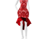 satin elegant red dress