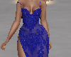 electric blue satin gown