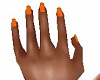 orange nail polish hands