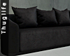 Curved Black Couch