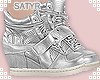 Silver Wedge Sneakers
