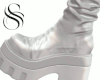 S&S White Leather Boots