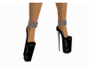 Silver black heels