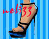 Black&blue X-high heels