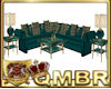 QMBR Teal Greek Sofa Set