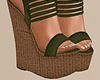 Green Wedges Sandals