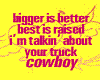 Bigger Is Better Cowboy