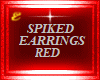 SPIKED EARRINGS, RED V2