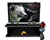 Black wolf fire place