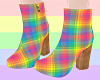 Rainbow Plaid Boots