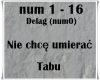 Nie chce umierac/Tabu