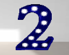 Blue Number 2/two Sign