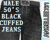 50'S CUFFED BLACK  JEANS