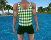 Green Tank Shorts Plad M