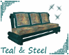 Teal & Steel Club Couch