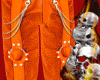 Orange pants leather