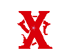 Letter X Red Sticker