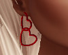 Heart x2 Earrings-Red