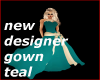 new designer gown teal