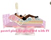 pastel pink hospital bed