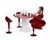 red silver bar table