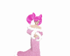 pink fur & velvert dress