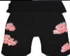 black flower shorts