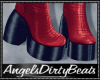 Red leather boots