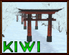 Japan gate with snow