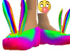 Rainbow bunny slippers