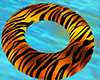 Orange Tiger Stripe Swim Ring Tube