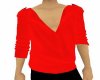 pull col ouvert rouge