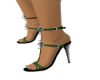 green spiked  heel