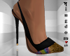 Black high heels, gold