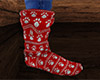 Red Paw Print Socks (M)