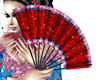 Maiko Sequin Fan Red