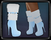Fur Stiletto Boots Blue
