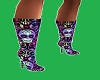 purple skull boots
