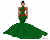 Grn/Red Fishtail Gown