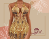 A I Gold Beaded Gown