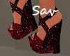 Red Sparkle Wedges