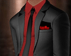 Mens Black and Red Suit