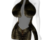 gold and black dress