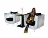White Black Chair Set