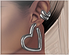 E* Heart Silver Earrings