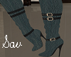 Gray/Black Leather Boots