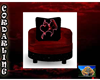 Red Blk Rose Heart Chair