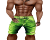Green Ripped Jean Shorts