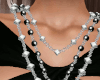 Silver + Wt Blk Necklace